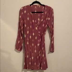 Faherty Ikat Print Wrap Dress